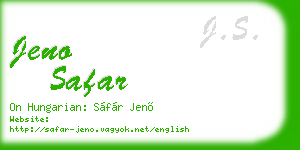 jeno safar business card