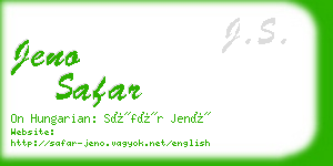 jeno safar business card